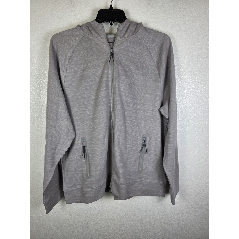 All In Motion Mens XL Gray Heather Full Zip Hoodie Raglan Active Sweatshirt